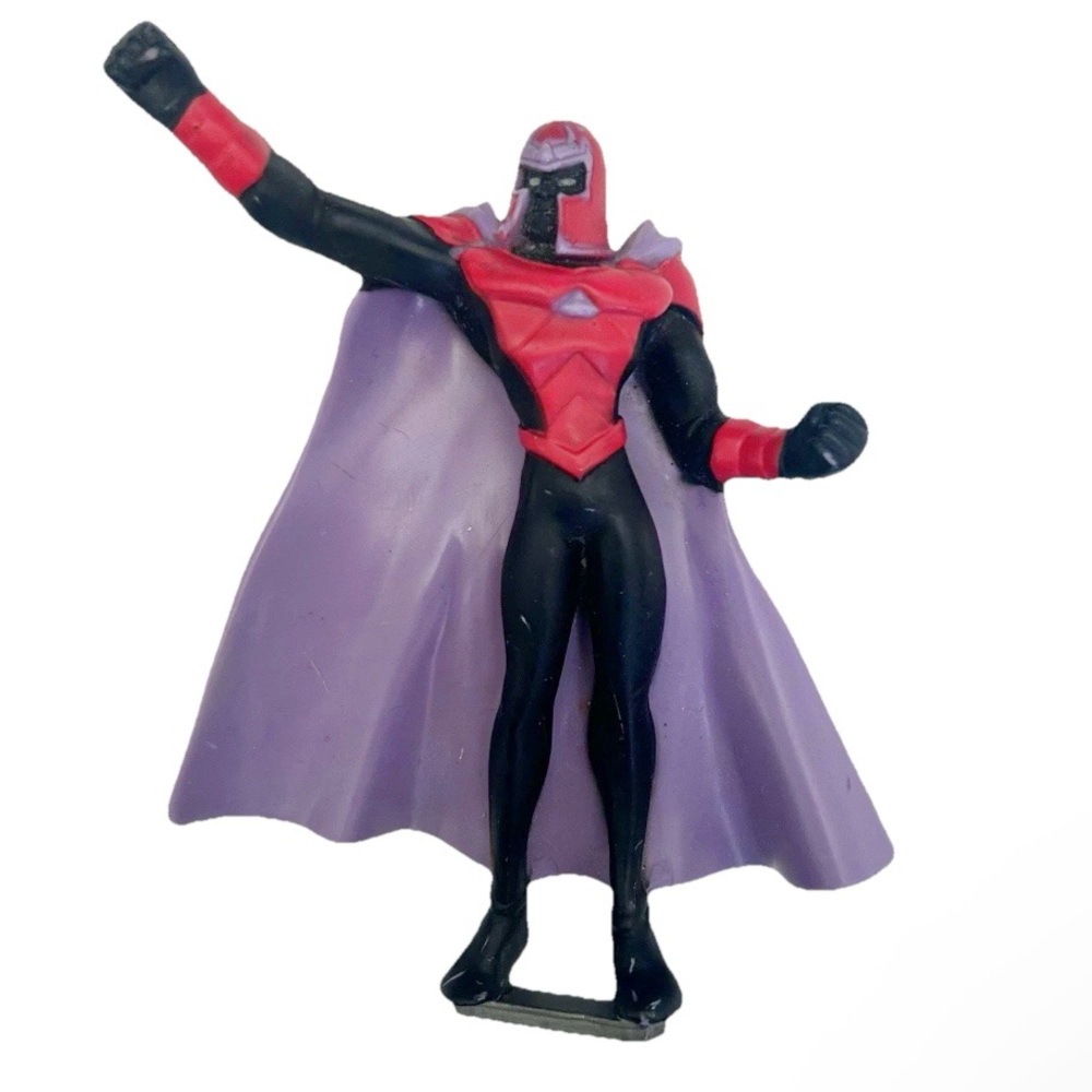 Vintage 2001 Marvel X-Men: Evolution Magneto Action Figure Purple Red Toy Doll